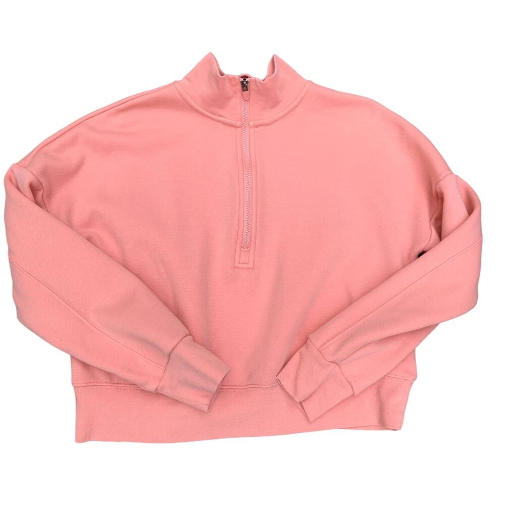 Fabletics Caterina mock neck half zip pullover sweatshirt Coral Pink Small - Picture 3 of 8